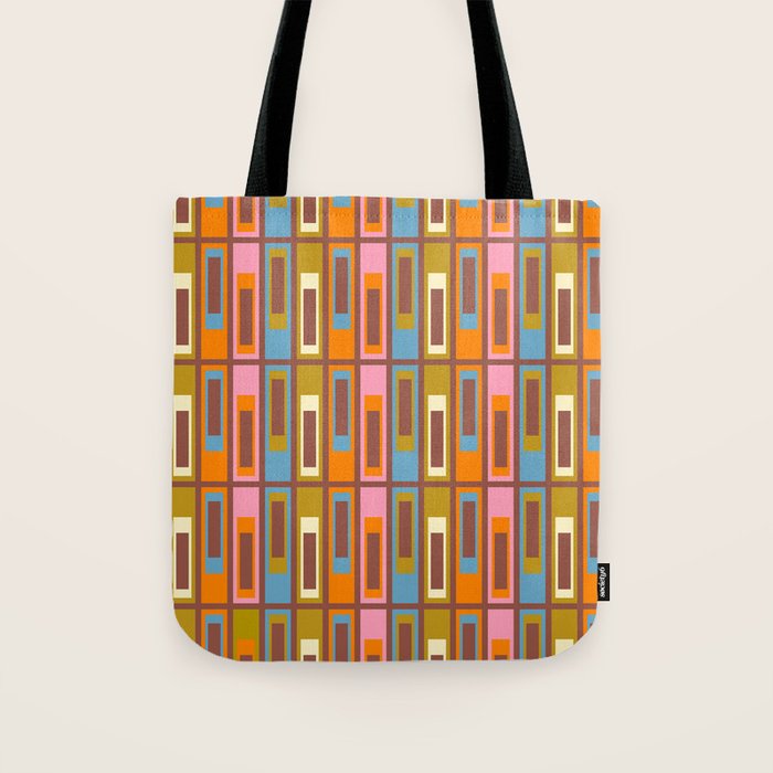 Eclectic Geometric Mid Century Modern Lexington Ave Pattern Tote Bag Gallery Image 1