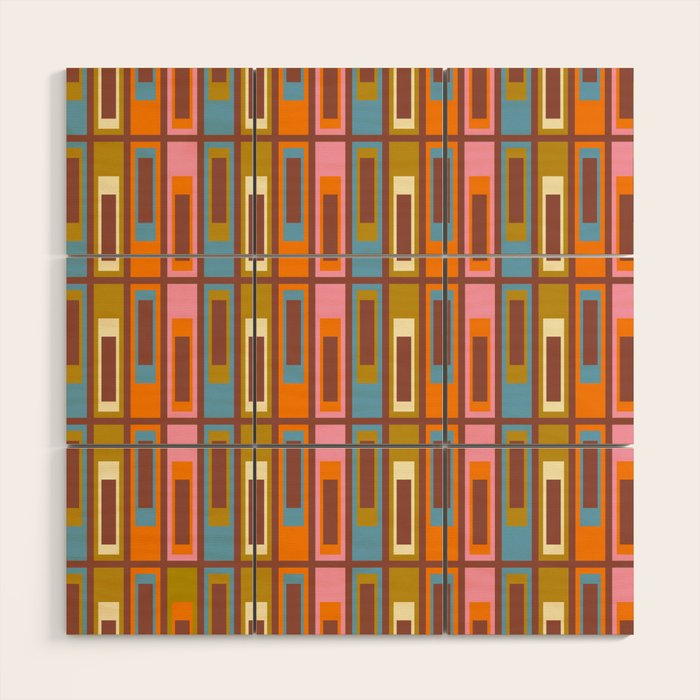 Eclectic Geometric Mid Century Modern Lexington Ave Pattern Wood Wall Art Gallery Image 1