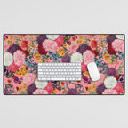 Floral Pink Pattern Desk Mat Gallery Image 1