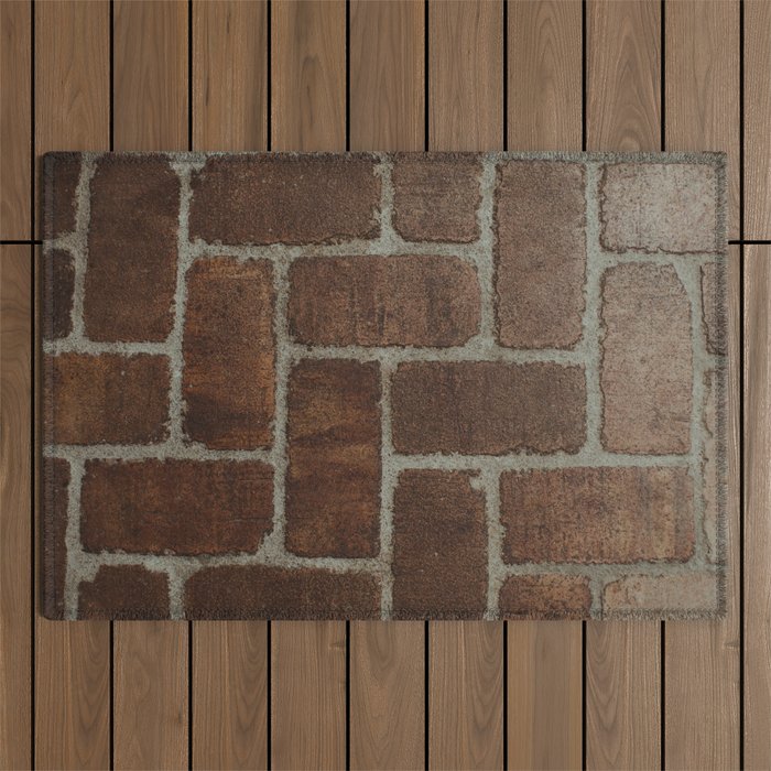 Brick Pattern in Spain Outdoor Rug Gallery Image 1