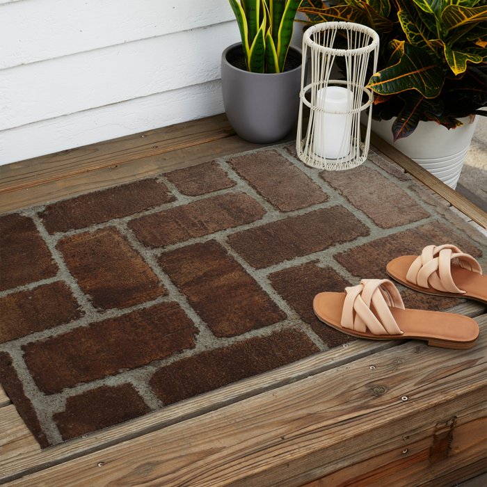 Brick Pattern in Spain Outdoor Rug Gallery Image 2