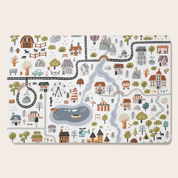 Town Map Cutting Board Gallery Image 1