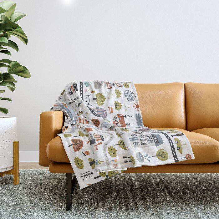 Town Map Throw Blanket Gallery Image 1