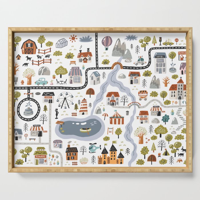 Town Map Serving Tray Gallery Image 1