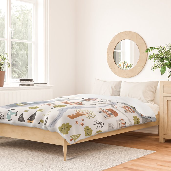 Town Map Duvet Cover Gallery Image 2