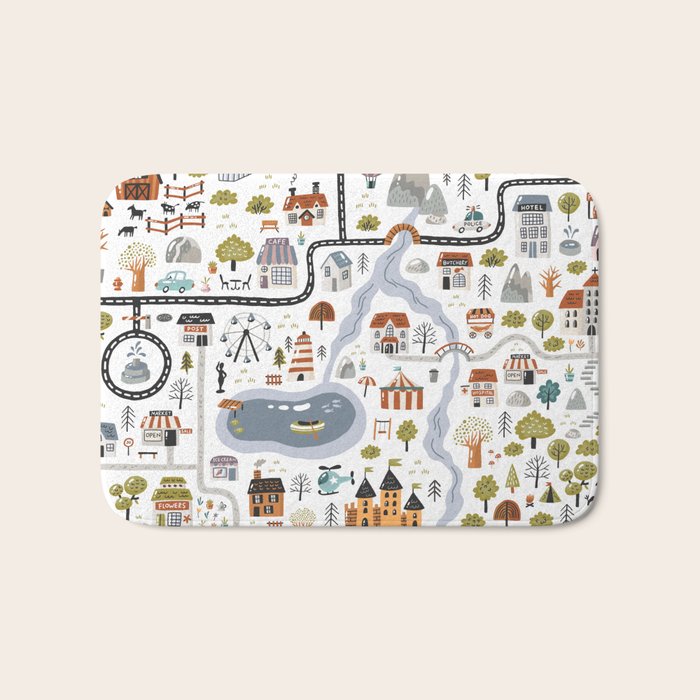 Town Map Bath Mat Gallery Image 1