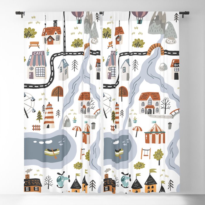 Town Map Window Curtain Gallery Image 5
