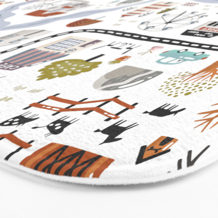 Town Map Bath Mat Gallery Image 3