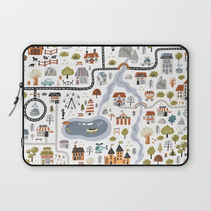 Town Map Laptop Sleeve Gallery Image 1