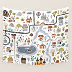 Town Map Wall Tapestry Gallery Image 4