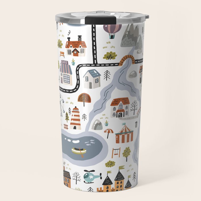 Town Map Travel Mug Gallery Image 1