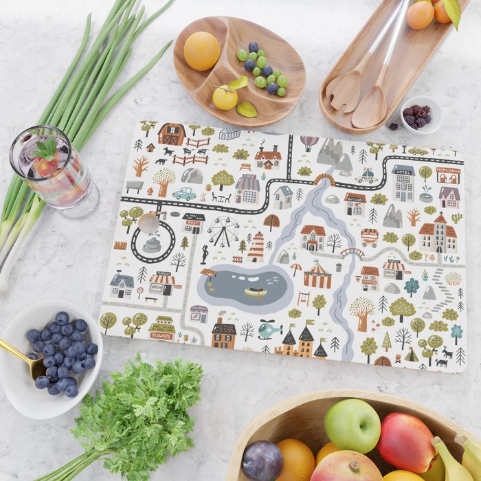 Town Map Cutting Board Gallery Image 2
