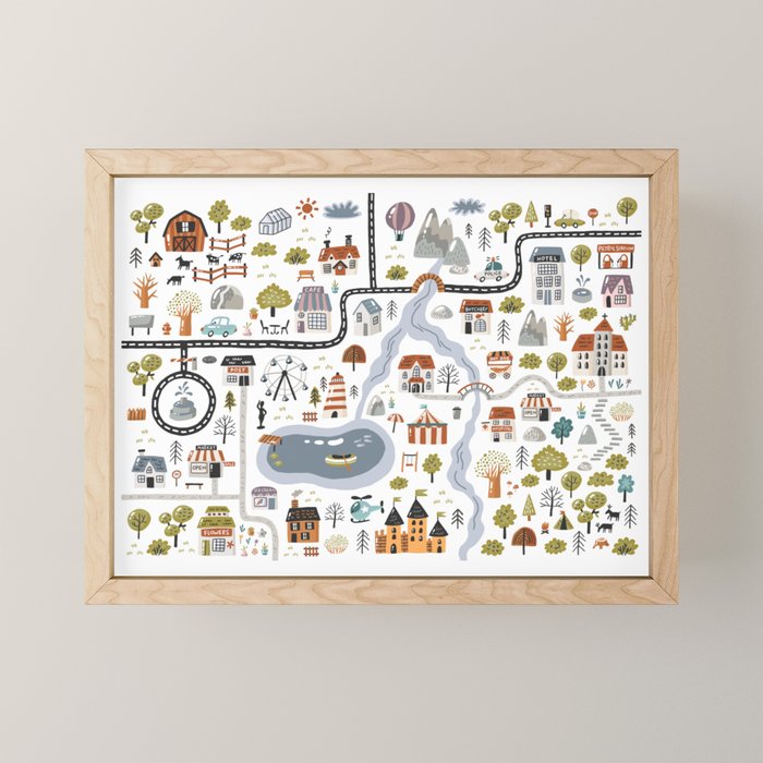 Town Map Mini Art Print Gallery Image 1