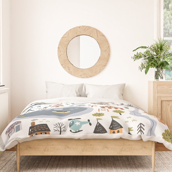Town Map Duvet Cover Gallery Image 3