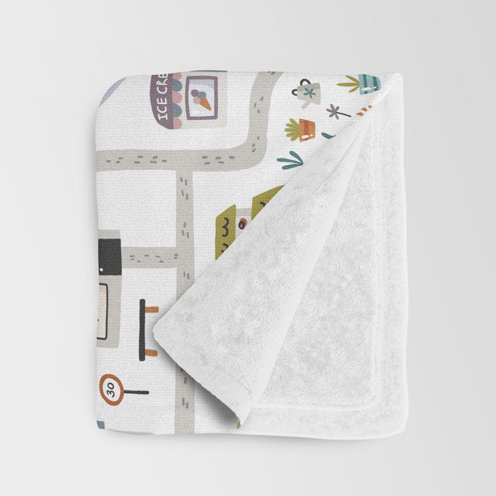 Town Map Throw Blanket Gallery Image 3