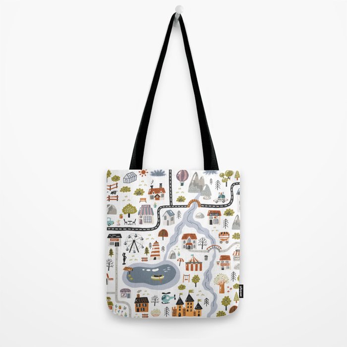 Town Map Tote Bag Gallery Image 2