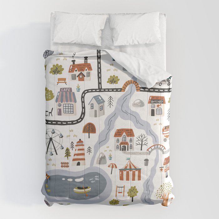 Town Map Comforter Gallery Image 1