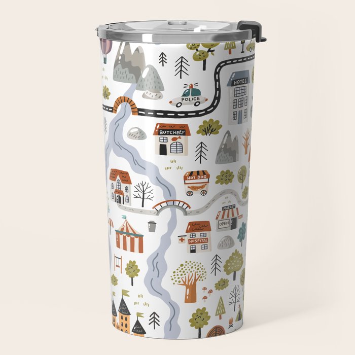 Town Map Travel Mug Gallery Image 2