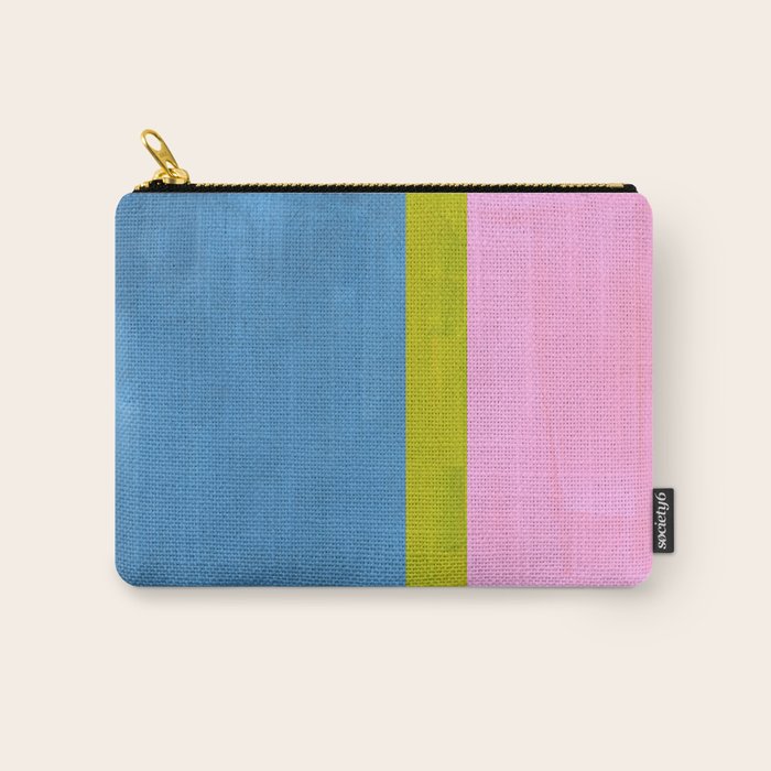 Childhood Dreams Sky Blue Lime Green Pastel Pink Colorfield  Carry All Pouch Gallery Image 1