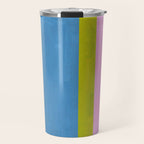 Childhood Dreams Sky Blue Lime Green Pastel Pink Colorfield  Travel Mug Gallery Image 1