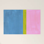 Childhood Dreams Sky Blue Lime Green Pastel Pink Colorfield  Welcome Mat Gallery Image 1