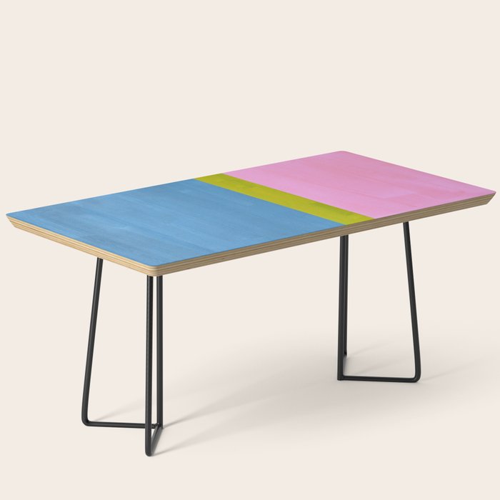 Childhood Dreams Sky Blue Lime Green Pastel Pink Colorfield  Coffee Table Gallery Image 1