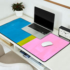 Childhood Dreams Sky Blue Lime Green Pastel Pink Colorfield  Desk Mat Gallery Image 2