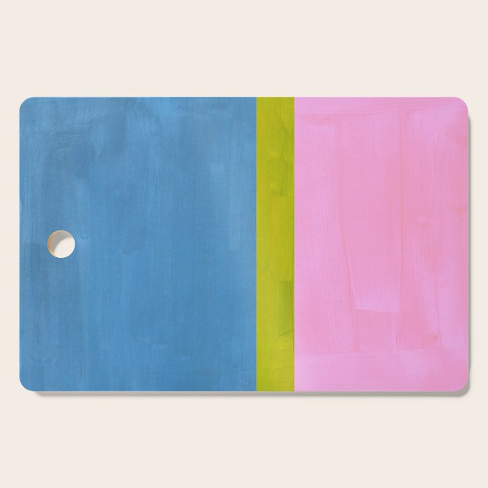 Childhood Dreams Sky Blue Lime Green Pastel Pink Colorfield  Cutting Board Gallery Image 1