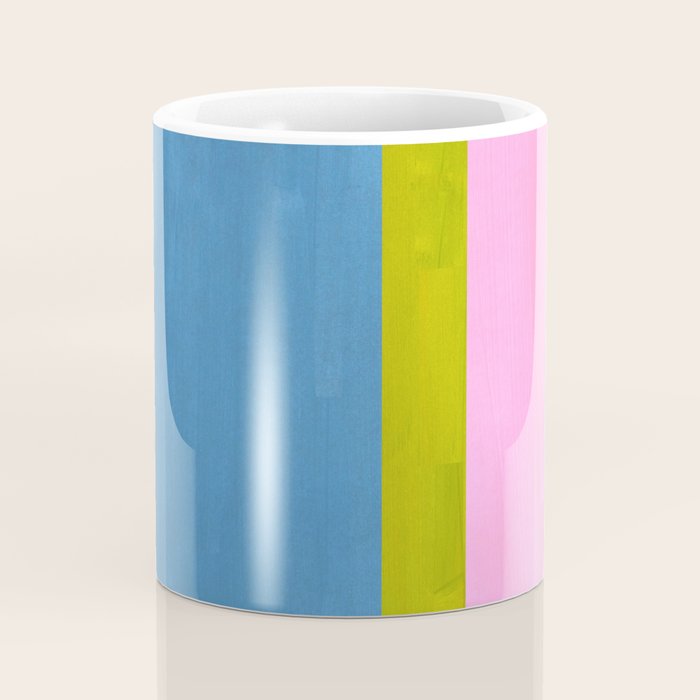 Childhood Dreams Sky Blue Lime Green Pastel Pink Colorfield  Coffee Mug Gallery Image 4
