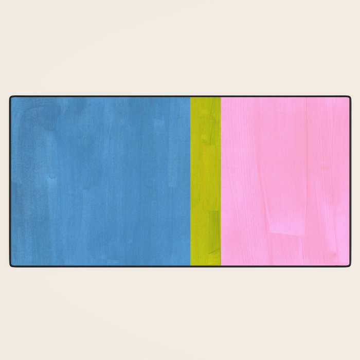 Childhood Dreams Sky Blue Lime Green Pastel Pink Colorfield  Desk Mat Gallery Image 3