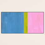 Childhood Dreams Sky Blue Lime Green Pastel Pink Colorfield  Desk Mat Gallery Image 3