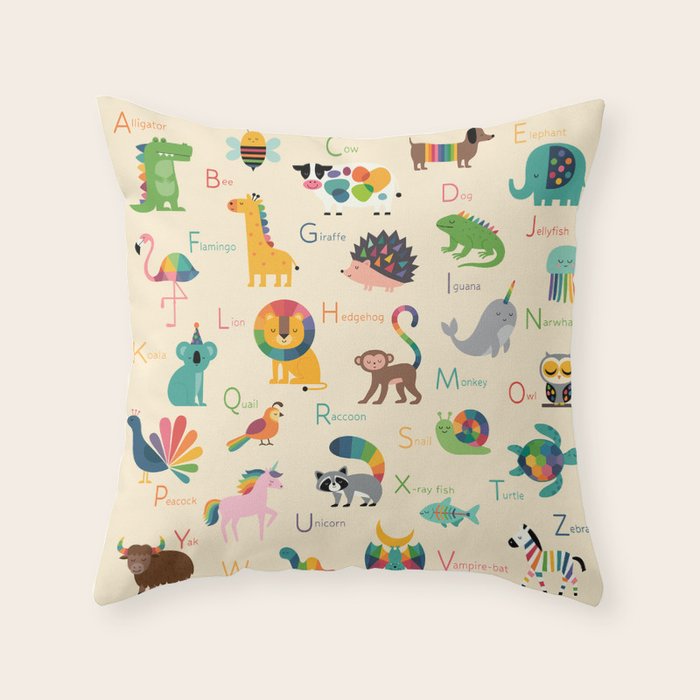 Rainbow Zoo Throw Pillow Gallery Image 6