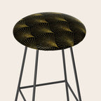 Back and gold art-deco geometric pattern Stool Gallery Image 2