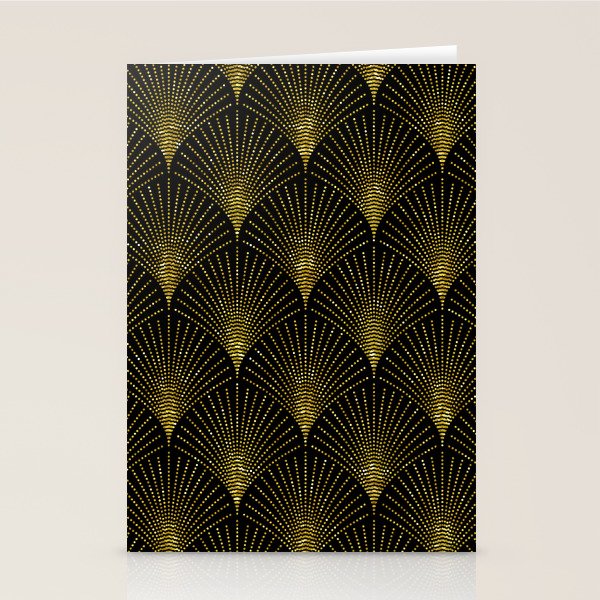 Back and gold art-deco geometric pattern Stationery Card Gallery Image 2