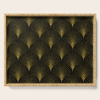 Back and gold art-deco geometric pattern Serving Tray Gallery Image 1
