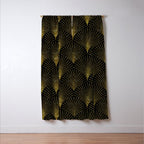 Back and gold art-deco geometric pattern Window Curtain Gallery Image 3