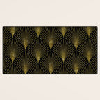 Back and gold art-deco geometric pattern Desk Mat Gallery Image 3