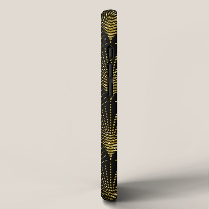 Back and gold art-deco geometric pattern iPhone Case Gallery Image 2