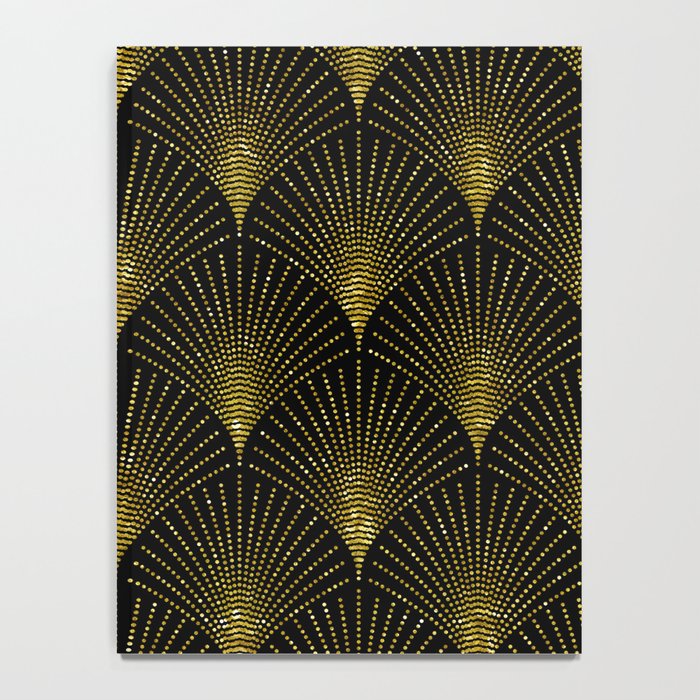 Back and gold art-deco geometric pattern Notebook Gallery Image 4