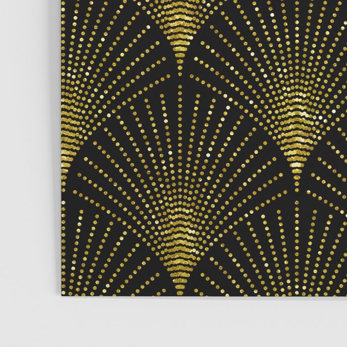 Back and gold art-deco geometric pattern Poster Gallery Image 3