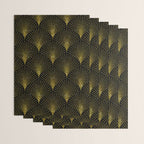 Back and gold art-deco geometric pattern Wrapping Paper Gallery Image 3