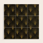 Back and gold art-deco geometric pattern Wood Wall Art Gallery Image 1