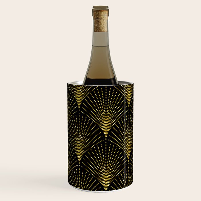 Back and gold art-deco geometric pattern Wine Chiller Gallery Image 3