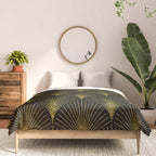 Back and gold art-deco geometric pattern Comforter Gallery Image 3