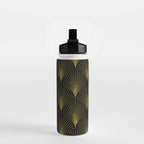 Back and gold art-deco geometric pattern Water Bottle Gallery Image 2