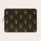Back and gold art-deco geometric pattern Laptop Sleeve Gallery Image 1