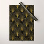 Back and gold art-deco geometric pattern Wrapping Paper Gallery Image 1