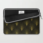 Back and gold art-deco geometric pattern Laptop Sleeve Gallery Image 2