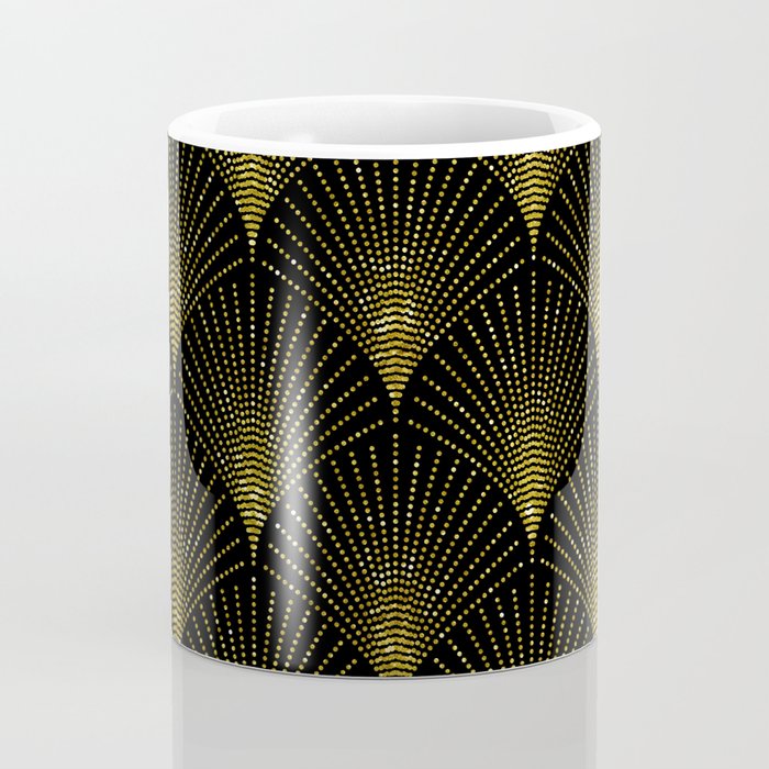 Back and gold art-deco geometric pattern Coffee Mug Gallery Image 4
