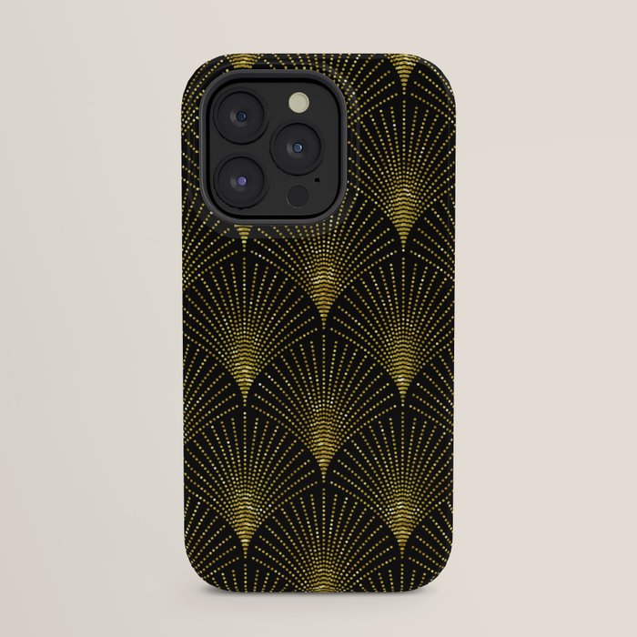 Back and gold art-deco geometric pattern iPhone Case Gallery Image 31